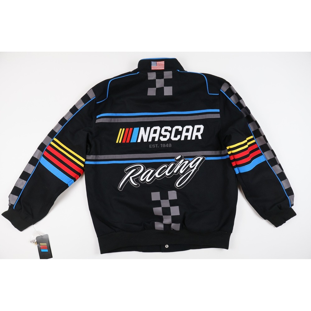 NASCAR JH Design Racing Jacket Cup Series Black Twill Large NWT
